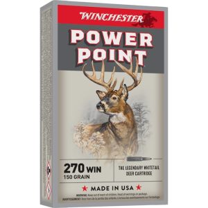New Winchester Power Point 270 Winchester Ammo 150 Grain Jacketed Soft Point 200rounds for sale
