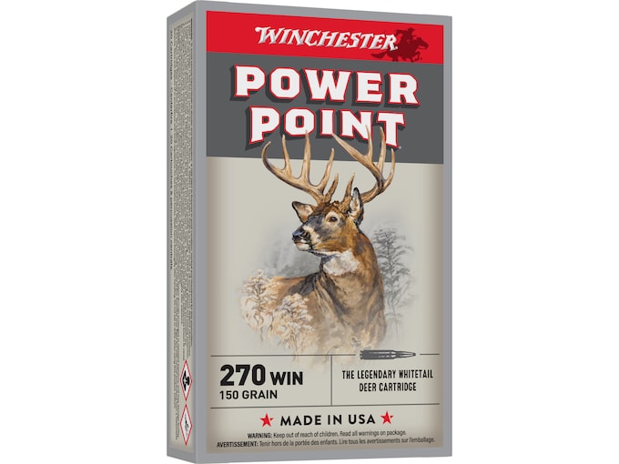 New Winchester Power Point 270 Winchester Ammo 150 Grain Jacketed Soft Point 200rounds for sale