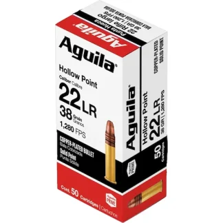 Get Aguila Super Extra High Velocity 22LR Ammo 38 Grain Plated Hollow Point Online - Glock Switches | Highbridge Armory