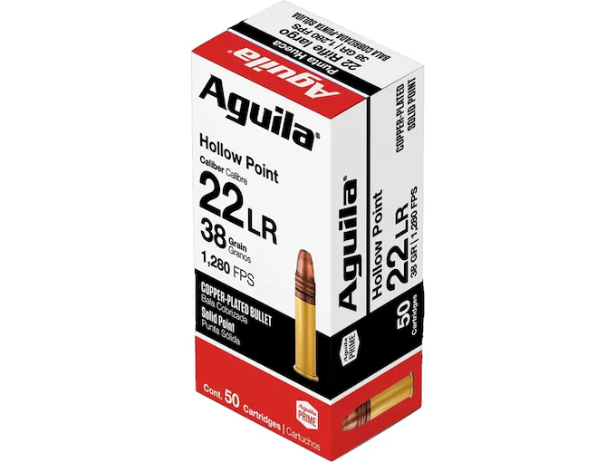 Get Aguila Super Extra High Velocity 22LR Ammo 38 Grain Plated Hollow Point Online for sale