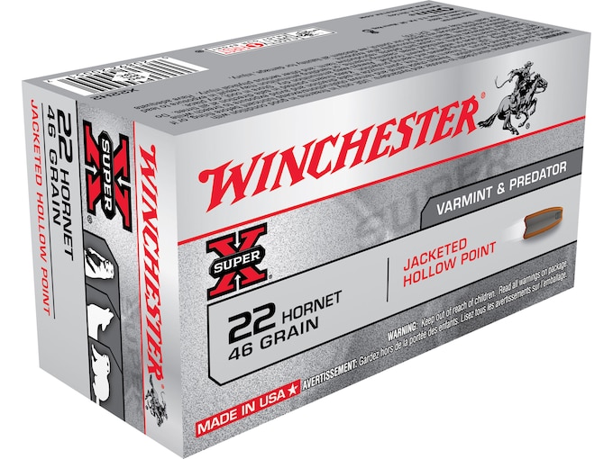 Real Winchester Super X 22 Hornet Ammo 46 Grain Jacketed Hollow Point 200 rounds for sale