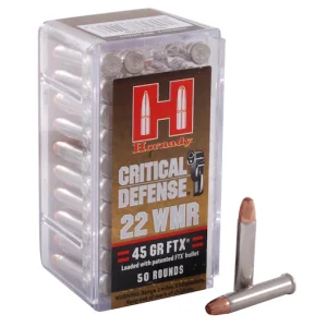 Shop Hornady Critical Defense 22 Winchester Magnum Rimfire (WMR) Ammo 45 Grain Hornady FTX Polymer Tip