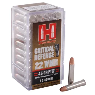 Shop Hornady Critical Defense 22 Winchester Magnum Rimfire (WMR) Ammo 45 Grain Hornady FTX Polymer Tip - Glock Switches | Highbridge Armory