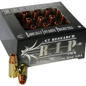 G2 Research R.I.P. 9mm Luger Ammo 92 Grain G2 R.I.P. Fragmenting Hollow Point Lead Free Box of 100 rounds For Sale for sale