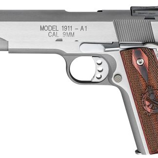 Springfield 1911-A1 Range Officer 9mm Stainless Essentials Package w/ Adjustable Rear Sight - Firearms | Highbridge Armory